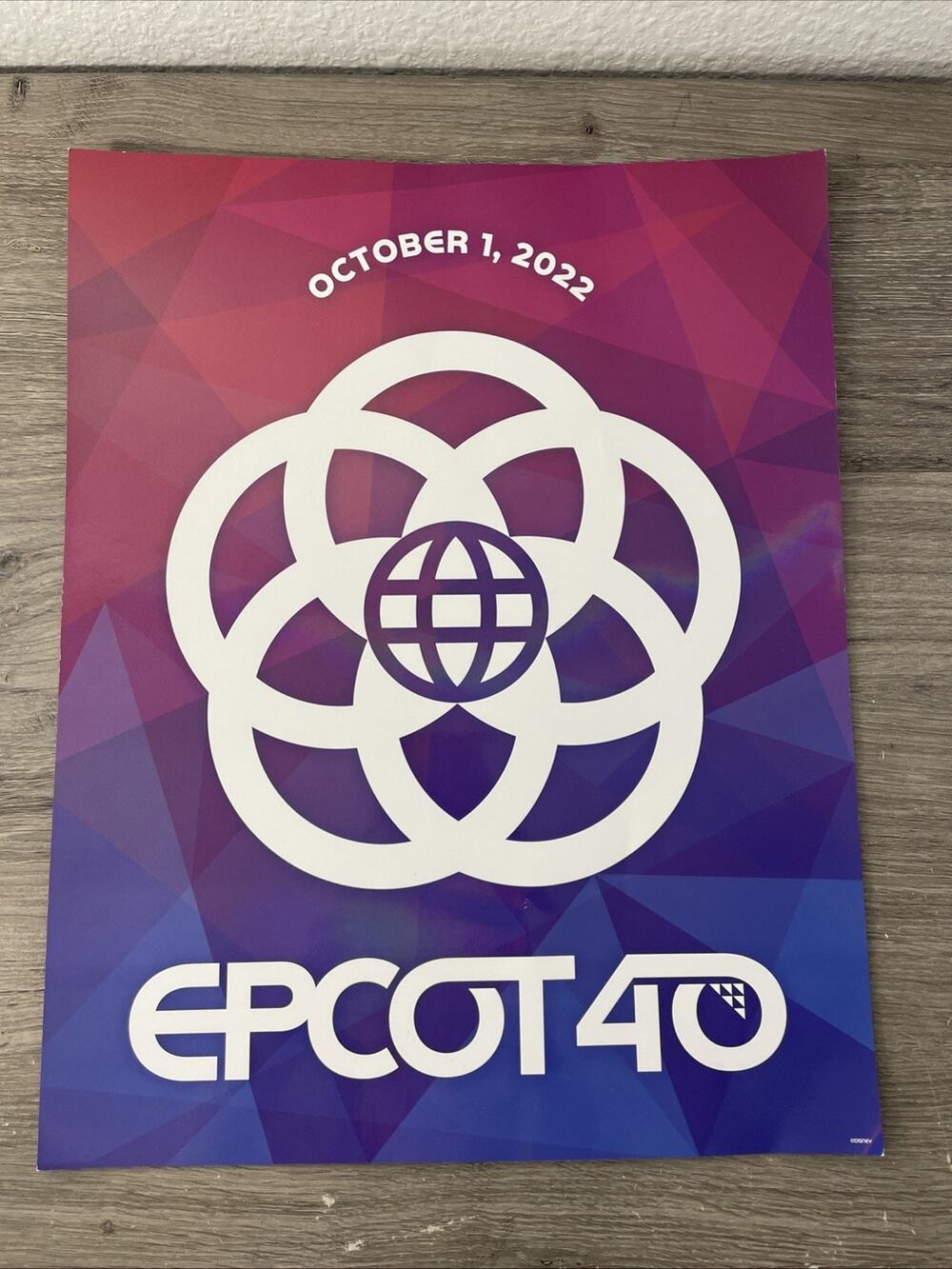 2022 Epcot 40th Anniversary October 1, 2022 Commemorative Day Of Poster 14”x11”